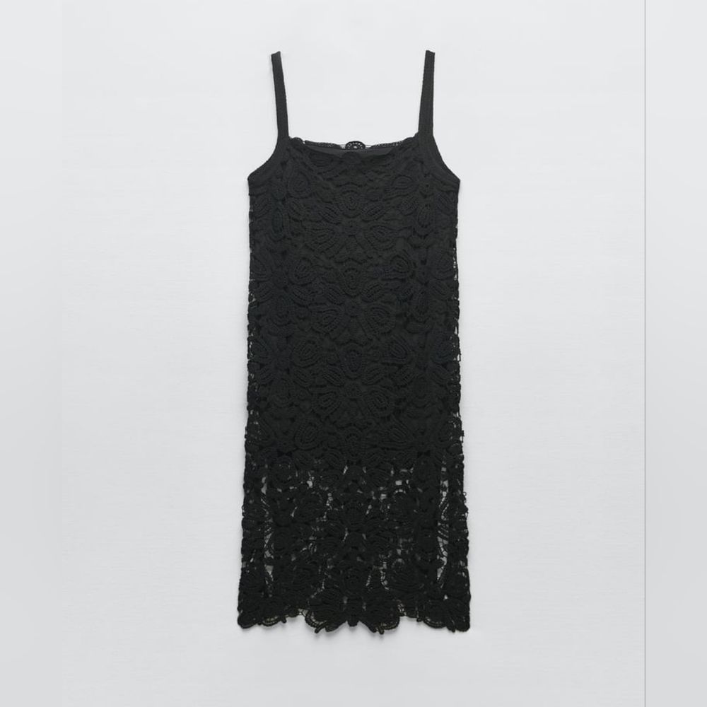 ZARA LIMITED EDITION MACRAMÉ KNIT DRESS - Picture 6 of 7